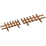 Gard de gradina decorativ, din lemn, maro, set 12 buc, 60x34 cm, ART