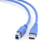 CABLU USB GEMBIRD pt. imprimanta USB 3.0 (T) la USB 3.0 Type-B (T) 1.8m conectori auriti albastru "CCP-USB3-AMBM-6"