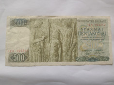 Bancnota 500 Drahme 1968 Grecia foto