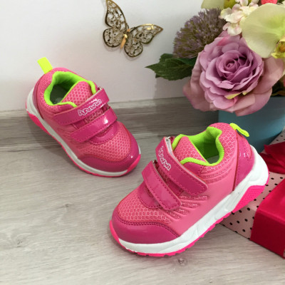 Adidasi roz galbeni cu scai pantofi sport pt fetite marimea 26 cod 0443 foto