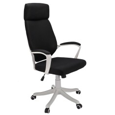 Scaun de birou, Jumi, rotativ, functie tilt, textil, negru si alb, max 120 kg, 64x65x111/120 cm foto