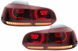 Stopuri Full LED compatibil cu VW Golf 6 VI (2008-2013) R20 Design Rosu Fumuriu cu Semnal Dinamic TLVWG6R20RSFW