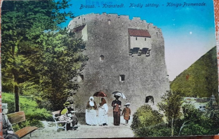 Carte postala, Brasov, Promenada Konigs, perioada interbelica