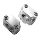 Set inaltatoare (adaptoare prindere) ghidon - culoare: argintiu - convesie de la ghidon de 22 mm la ghidon de 28.6 mm