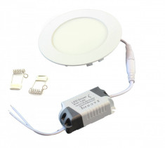Spot Aplica LED Rotunda, Putere 6W, Lumina Alba 4500K cu Sursa Alimentare si Cablaj, Diametru 12cm foto