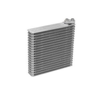 Evaporator aer conditionat Mazda 2, 2007-2014 motor 1.3, benzina, full aluminiu brazat, 235x235x50 mm, iesire 15, 6 mm, intrare 15, 6 mm, tehnologie