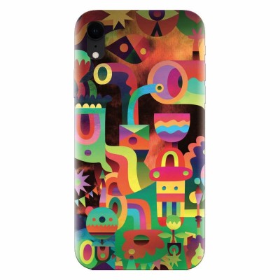 Husa silicon pentru Apple Iphone XR, Abstract Colorful Shapes foto
