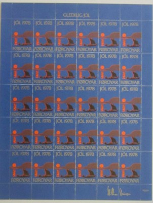 Foroyar Feroe Danemarca MNH 1978 1979 1980 1981 1982 - Craciun minicoli etichete foto