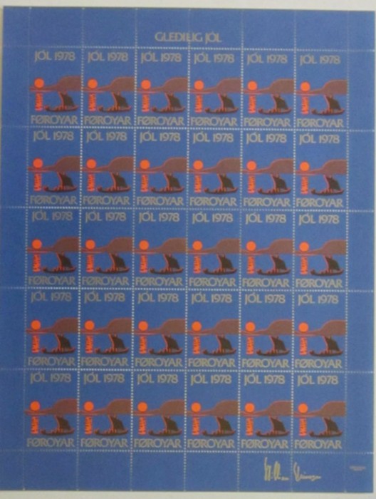 Foroyar Feroe Danemarca MNH 1978 1979 1980 1981 1982 - Craciun minicoli etichete
