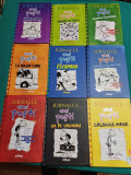 LOT 9 CĂRȚI JURNALUL UNUI PUȘTI: VOL. 1, 2, 3, 4, 8, 9, 10, 12, 13 / 2018 *