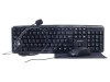 Kit birou Gembird negru, USB A, US layout, cablu 1.8m, tastatura, mouse, casti
