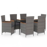 Cumpara ieftin Set de mobilier pentru gradina, cu perne, 7 piese, gri