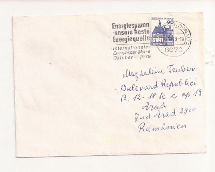 FD18 - Plic Circulat international Germania - Romania , 1979