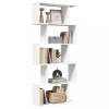 Gossi biblioteca/separator camera 5 niveluri, alb, 70x24x161 cm, lemn