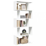 VidaXL Bibliotecă/separator cameră 5 niveluri, alb, 70x24x161 cm, lemn