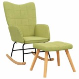 Cumpara ieftin Scaun balansoar cu taburet, verde, textil