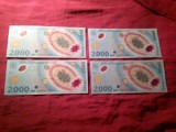 4 Bancnote 2000 lei 1999 Eclipsa , cal. f.buna