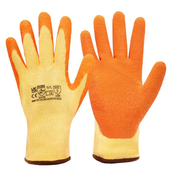 Manusi de lucru Andanda, marime nr 10, XL, bumbac, poliester, latex, portocaliu