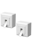 2x Priză de rețea universală, priză de date, priză de rețea CAT6a, 1 port RJ45, montaj pe suprafață sau &icirc;ncorporat, ecranată