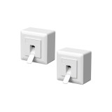 2x Priză de rețea universală, priză de date, priză de rețea CAT6a, 1 port RJ45, montaj pe suprafață sau &icirc;ncorporat, ecranată
