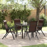 vidaXL Set de masă pentru grădină 5 pcs Maro Rattan poli