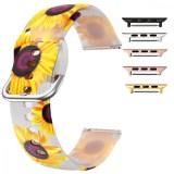Cumpara ieftin Curea silicon, compatibila Apple Watch 9|8|7|6|5|4|3|2|1 Series, 41mm|40mm|38mm, Quick Release, Sunflower Effect