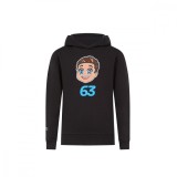 Mercedes AMG Petronas hanorac cu glugă pentru copii Caricature Graphic black George Russell F1 Team 2024 - 152 cm (dětsk&eacute;)