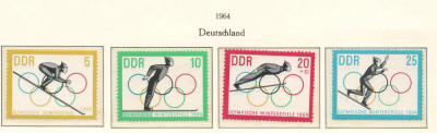Germania, DDR 1963 Mi 1000/03 MNH - JO Iarna, Innsbruck: Sarituri cu schiurile foto