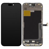 Display cu Touchscreen JK pentru Apple iPhone 15 Pro, cu Rama, Versiune LCD In-Cell, Negru