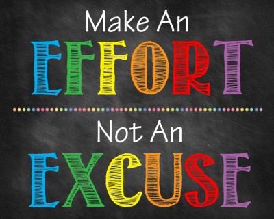 Sticker Mesaje Motivationale - Make an effort, not an excuse - 60x90 cm foto