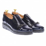 Cumpara ieftin Oferta marimea 38 - Pantofi dama model casual din piele naturala, in combinatie cu piele lac, bleumarian, foarte comozi, - LP103BLMLAC