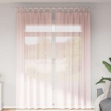 VidaXL Perdele Voile cu buzunare pentru bare 2 buc Roz deschis