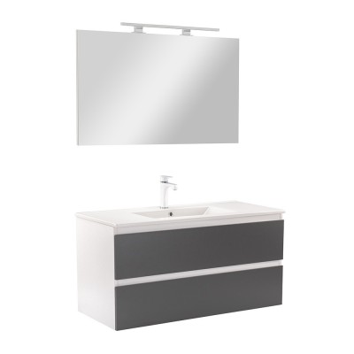 Mobilier complet de baie Vario Forte 100 alb-antracit foto