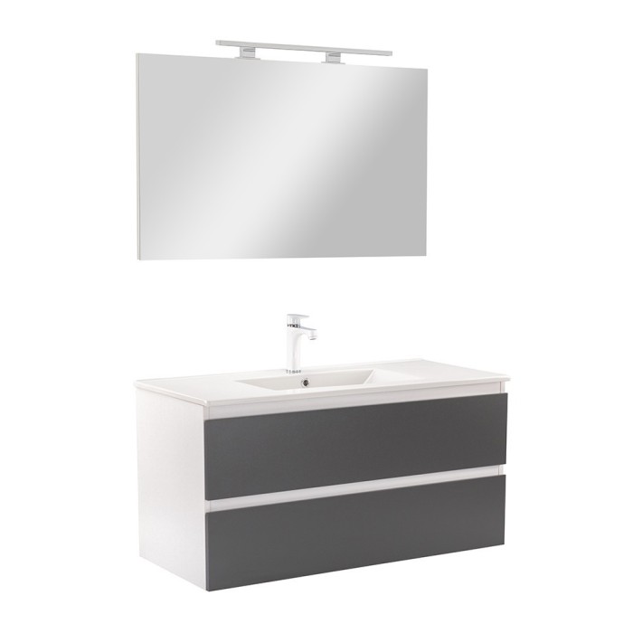 Mobilier complet de baie Vario Forte 100 alb-antracit