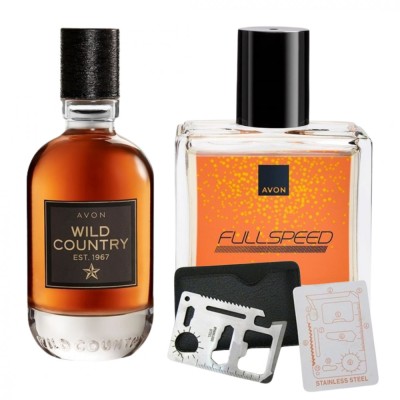 Set apa de toaleta Wild Country 75 ml, apa de toaleta Full Speed 30 ml, card multifunctional de supravietuire, otel inoxidabil foto