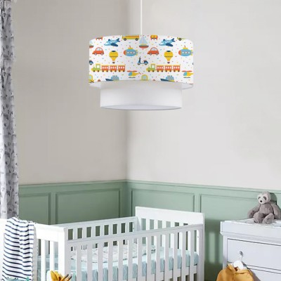 Lampa suspendata Lurgan 1 x E27 max 20W 70 cm alb motiv mijloace transport [lux.pro] HausGarden Leisure foto
