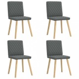 VidaXL Scaune de bucătărie pivotante, 4 buc., gri &icirc;nchis, textil