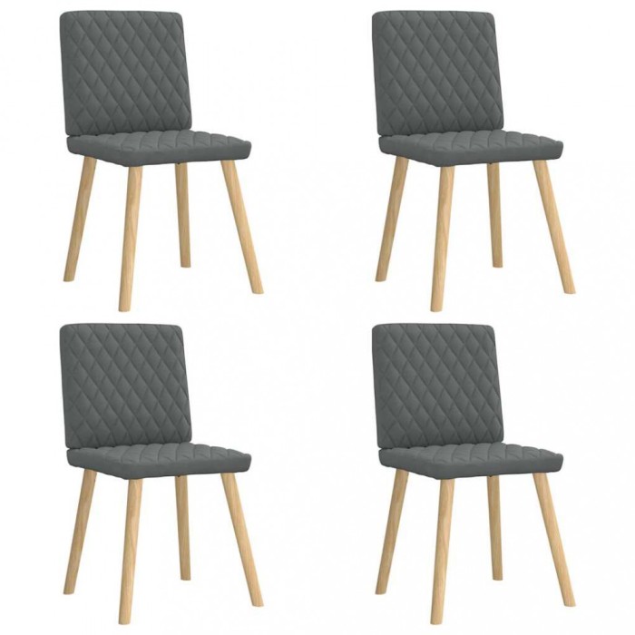 vidaXL Scaune de bucătărie pivotante, 4 buc., gri &icirc;nchis, textil