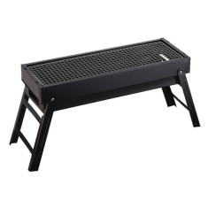 Gratar cu carbune, pentru gradina, pliabil, din metal, dimensiuni 60x20x37cm, negru