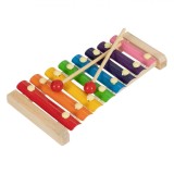 Xilofon Lemn Montessori 8 Clape Multicolor Jucarie Muzicala Copii 3+ Ani Lemn