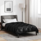 vidaXL Duvet de iarnă Negru 155 x 220 cm Satin și Microfibra 42025855