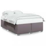 VidaXL Cadru de pat, gri, 140x190 cm, piele ecologică