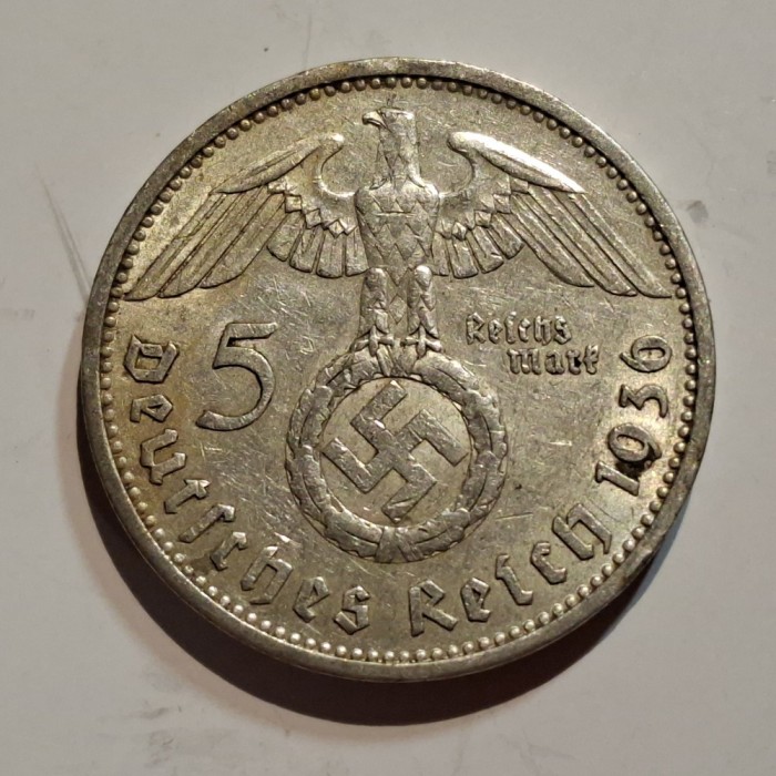 Germania Nazista 5 reichsmark 1936 A argint
