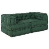vidaXL Canapea modulară Manual 2 pcs Verde 70 x 70 x 56 cm țesătură 3315076