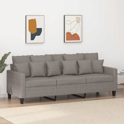 vidaXL Canapea cu 3 locuri, taupe, 180 cm, material textil 359282 foto