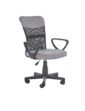 Scaun birou pentru copii cu plasa textila, HM Timmy, ergonomic, inaltime reglabila, structura polipropilena, rotativ, 120 kg, gri