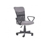 Scaun birou pentru copii cu plasa textila, HM Timmy, ergonomic, inaltime reglabila, structura polipropilena, rotativ, 120 kg, gri