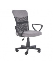 Scaun birou pentru copii cu plasa textila, HM Timmy, ergonomic, inaltime reglabila, structura polipropilena, rotativ, 120 kg, gri
