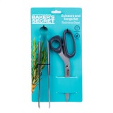 Set cleste bucatarie si foarfeca inox Baker s Secret, accesorii gatit si grill din otel inoxidabil