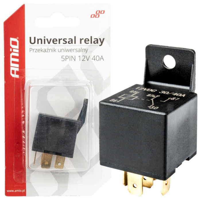 Releu Universal 5 Pini 40A 12V Amio 03509